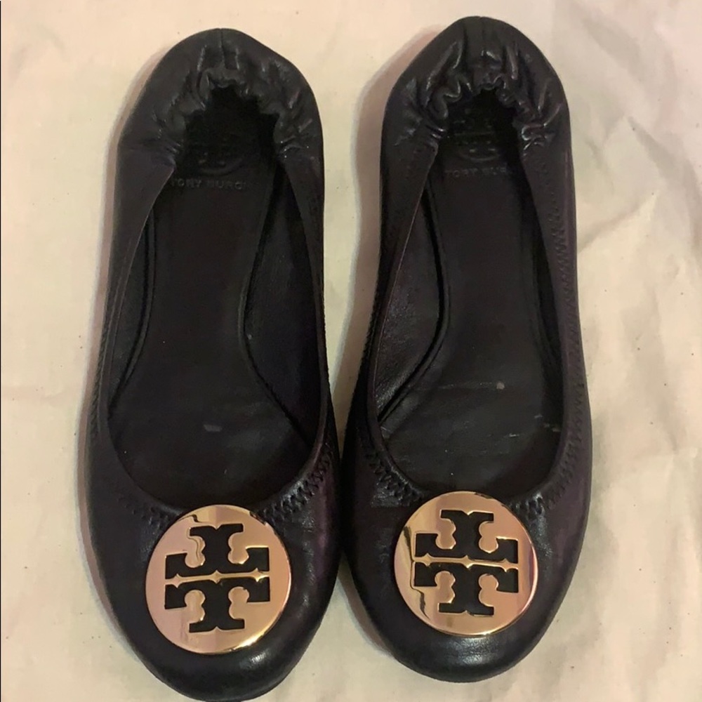 Tory Burch Minnie Flat Size 8 Black